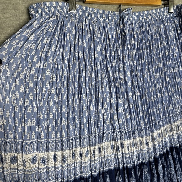 ALFRED DUNNER Womens Size 22W Pull On Pleated Boho Peasant Maxi Skirt Broomstick - Picture 2 of 8